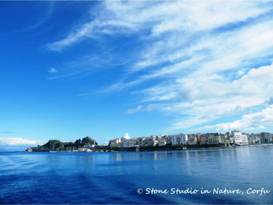 Stone Studio In Nature With View To Corfu Town! Evropouloi Exterior foto